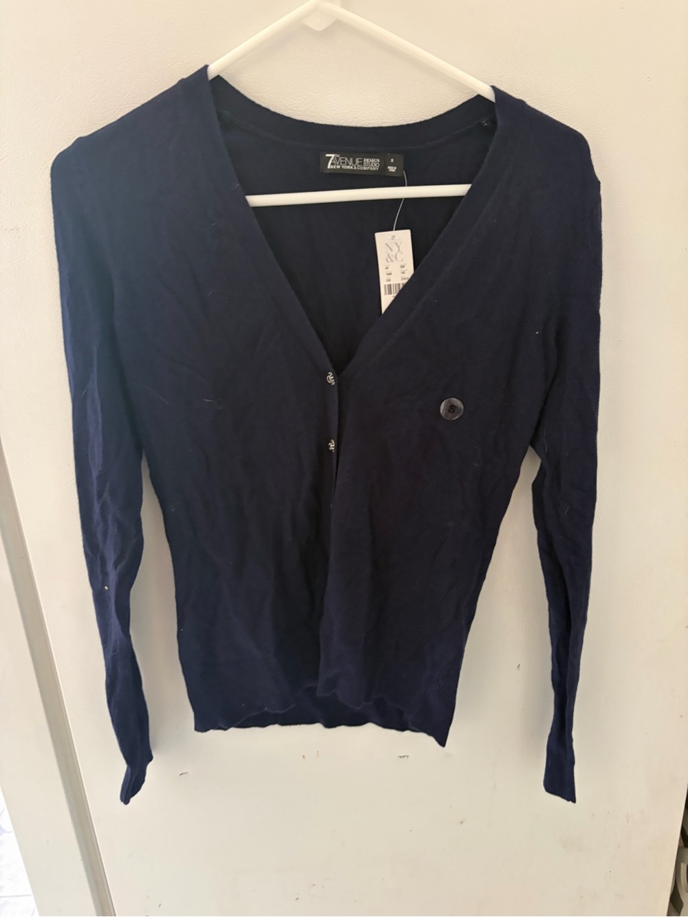 New York & Company Navy Button Cardigan - Women's